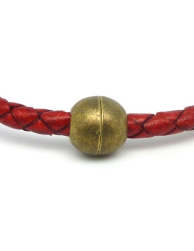 Fermoir boule bronze magnétique 5mm