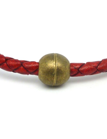 Fermoir boule bronze magnétique 5mm