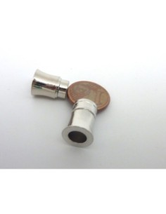 Fermoir aimanté tube pour cordon de 5,8mm en métal argenté 2