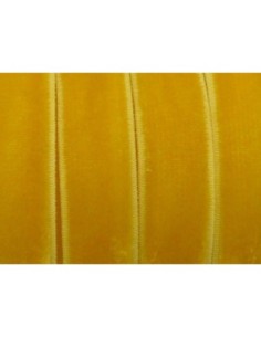 R-1m Ruban élastique plat velours 10mm jaune moutarde 2