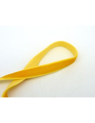 R-1m Ruban élastique plat velours 10mm jaune...