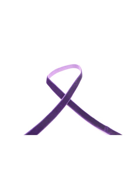 Galon élastique en velours violine 10mm