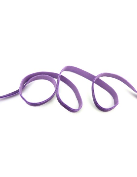 Ruban élastique en velours violine 10mm