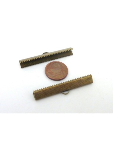 Grand embout griffe 40mm métal couleur bronze