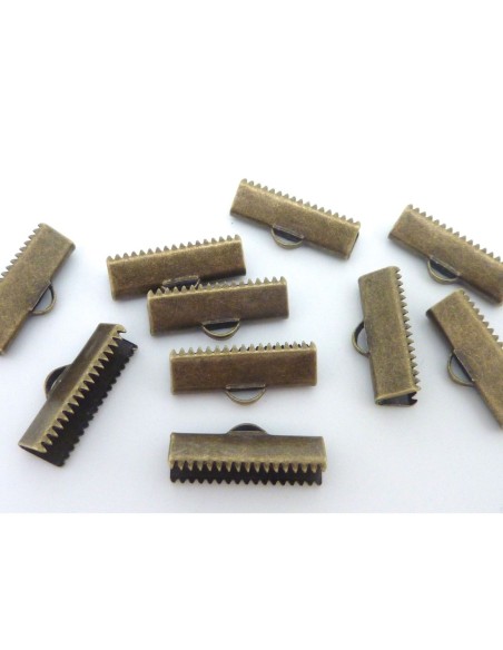 Embout griffe 20mm serre ruban bronze lisse