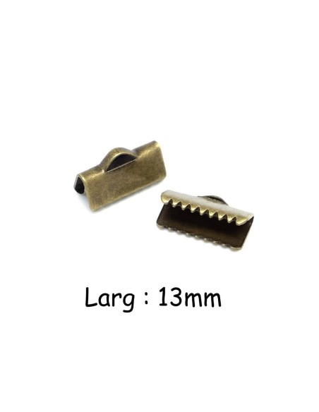 Serre ruban bronze lisse 13mm