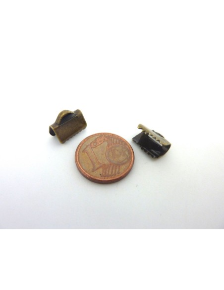 Embout griffe 10mm serre ruban bronze lisse