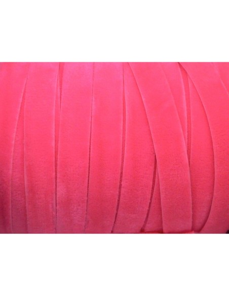 Ruban élastique velours rose fluo 10mm