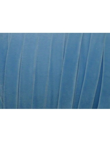 Galon élastique velours bleu ciel 10mm