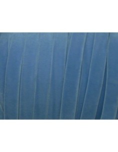 Galon élastique velours bleu ciel 10mm 2