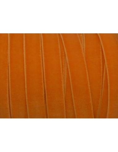 1m Ruban velours élastique plat largeur 10mm orange