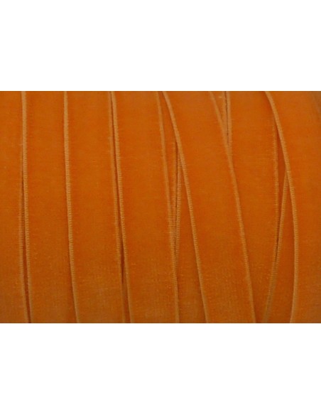 1m Ruban velours élastique plat largeur 10mm orange