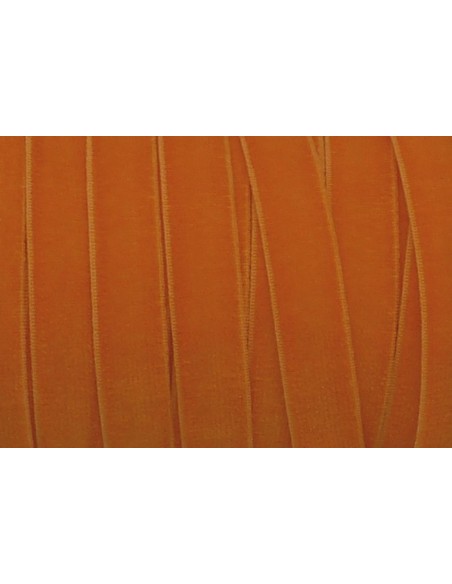 1m Ruban velours élastique plat largeur 10mm orange
