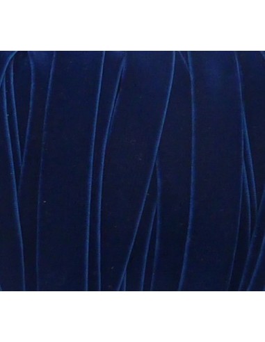 Lanière velours et élastique 10mm bleu marine