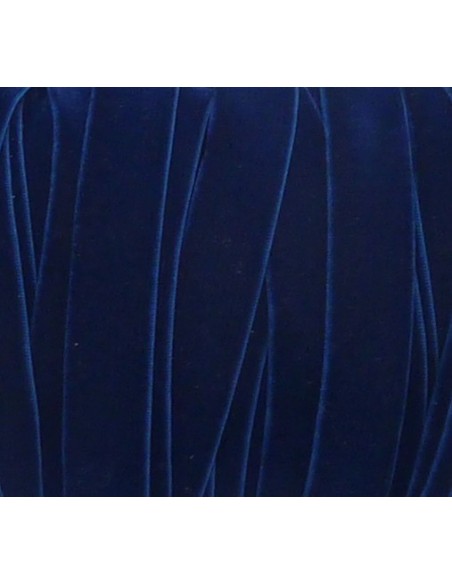 Lanière velours et élastique 10mm bleu marine