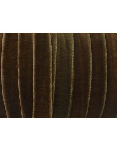 R-1m Ruban velours élastique plat largeur 10mm bronze marbré rosé