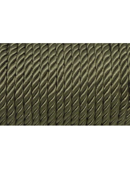 50cm Cordon nylon mouliné 5mm vert kaki clair