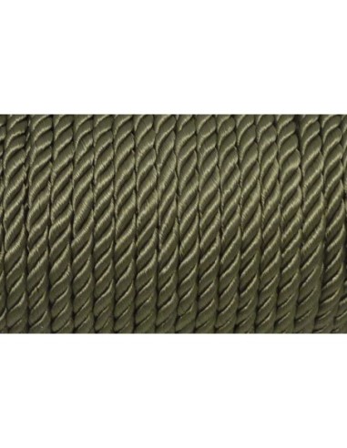 50cm Cordon nylon mouliné 5mm vert kaki clair