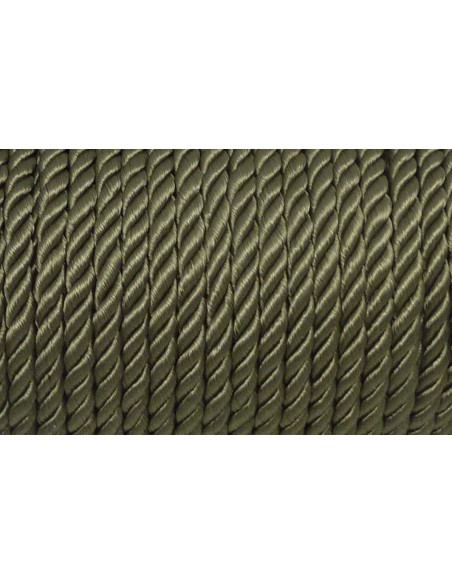 50cm Cordon nylon mouliné 5mm vert kaki clair