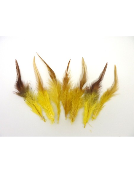 Plume de couleur jaune 12cm attrape rêve