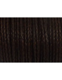 R-1m de Cordon cuir rond tressé 2,8mm de couleur marron...