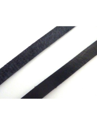 R-20cm Cuir plat largeur 7mm de couleur noir -...