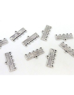 Embout multi rangs 5 fils en métal argenté