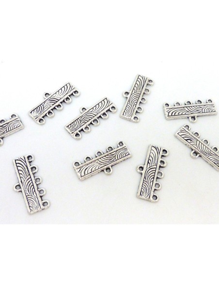 Embout multi rangs 5 fils en métal argenté