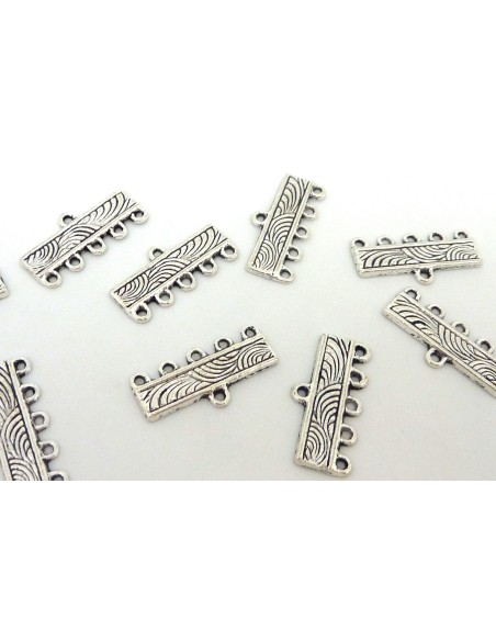 Embout pour 5 fils en métal argenté