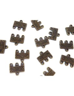 Embout multi-rang pour 3 cordons cuir 1mm en métal de couleur bronze