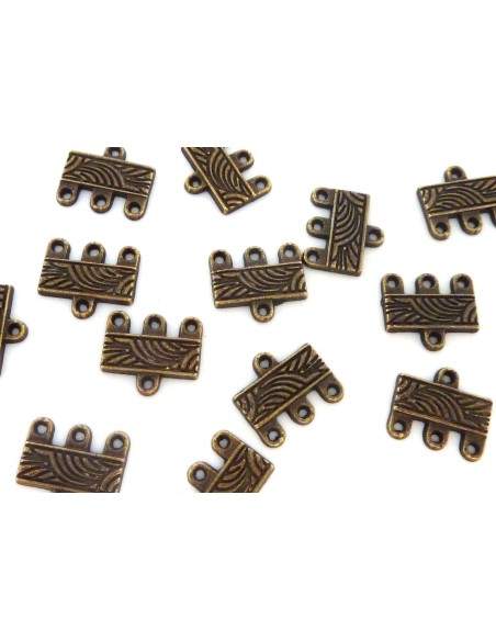 Embout multi-rang pour 3 fils 1mm en métal de couleur bronze