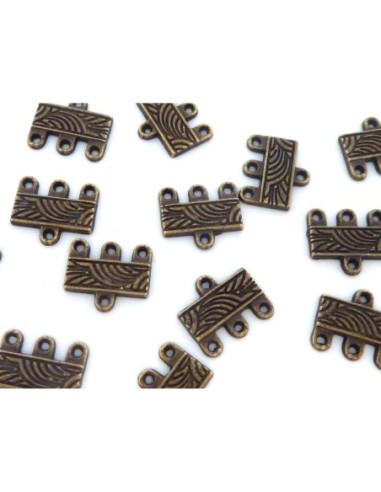 Embout multi-rang 3 trous 1mm en métal de couleur bronze