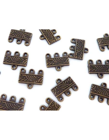 Multi-rang pour cordon cuir 1mm en métal de couleur bronze