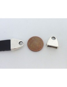 10 Embouts pour lanière de 10mm en métal argenté lisse 2