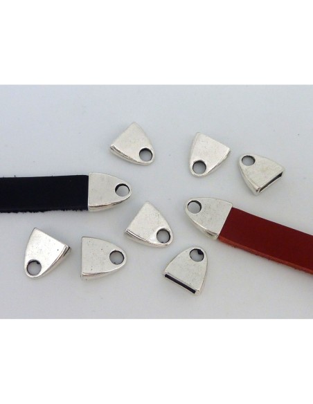 Embout argenté pour cuir de 10mm