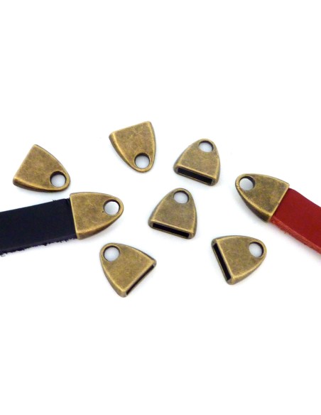 Embouts pour lanière de 10mm en métal de couleur bronze lisse