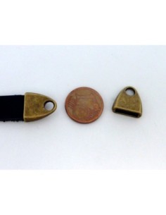 Embouts pour lanière de 10mm en métal de couleur bronze lisse 2