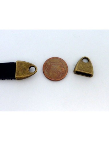 Embouts bronze pour lanière cuir de 10mm