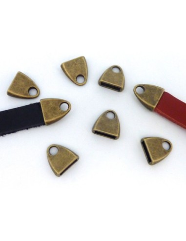 Embout pour lanière cuir de 10mm en métal de couleur bronze lisse