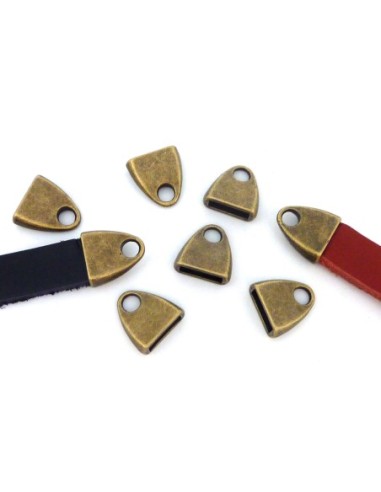 25 Embouts pour lanière de 10mm en métal de couleur bronze lisse