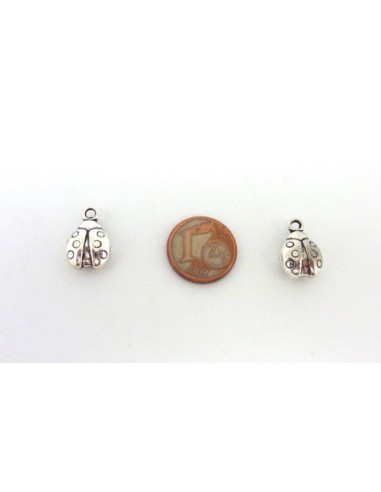 R-20 breloques coccinelle 15mm en métal argenté