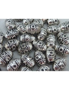 20 Perles connecteur 5,9mm tube, olive gravé de rond en...