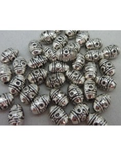 20 Perles connecteur 5,9mm tube, olive gravé de rond en... 2