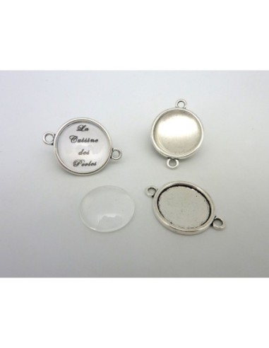 Perle connecteur rond pour cabochon de 20mm