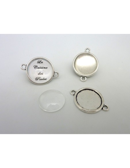 Perle connecteur rond pour cabochon de 20mm