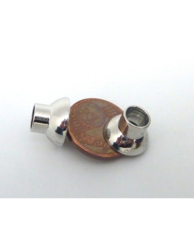Fermoir aimanté sphère en métal argenté pour cordon de 5mm