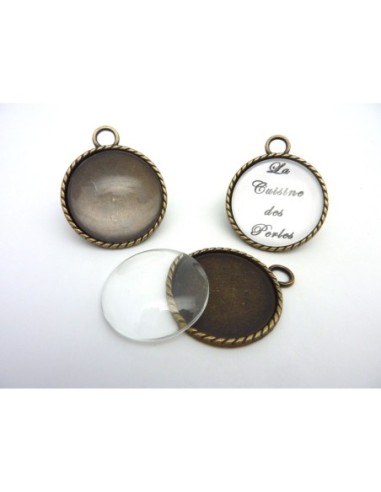 Pendentif support cabochon bronze pas cher