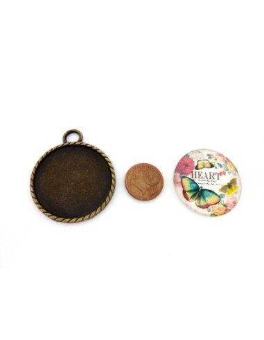 Grand Support cabochon pendentif 40,7mm rond en...
