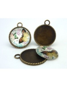 Grand Support cabochon pendentif 40,7mm rond en métal de...