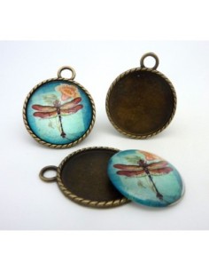 Grand Support cabochon pendentif 40,7mm rond en métal de...